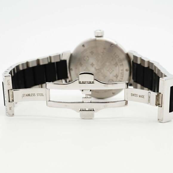 Louis Vuitton Tambour Diamant GM Q111C Black Dial Men's Watch